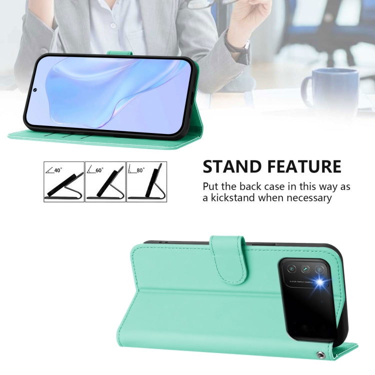 For Xiaomi Poco M3 Skin Feel Solid Color Leather Phone Case with Lanyard