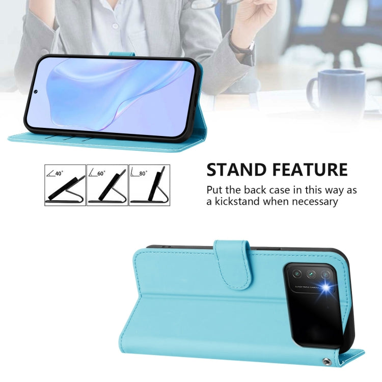 For Xiaomi Poco M3 Skin Feel Solid Color Leather Phone Case with Lanyard