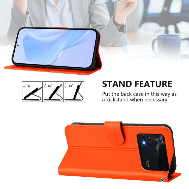 For Xiaomi Poco M4 Pro 4G Skin Feel Solid Color Leather Phone Case with Lanyard