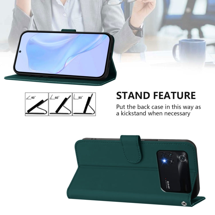 For Xiaomi Poco M4 Pro 4G Skin Feel Solid Color Leather Phone Case with Lanyard