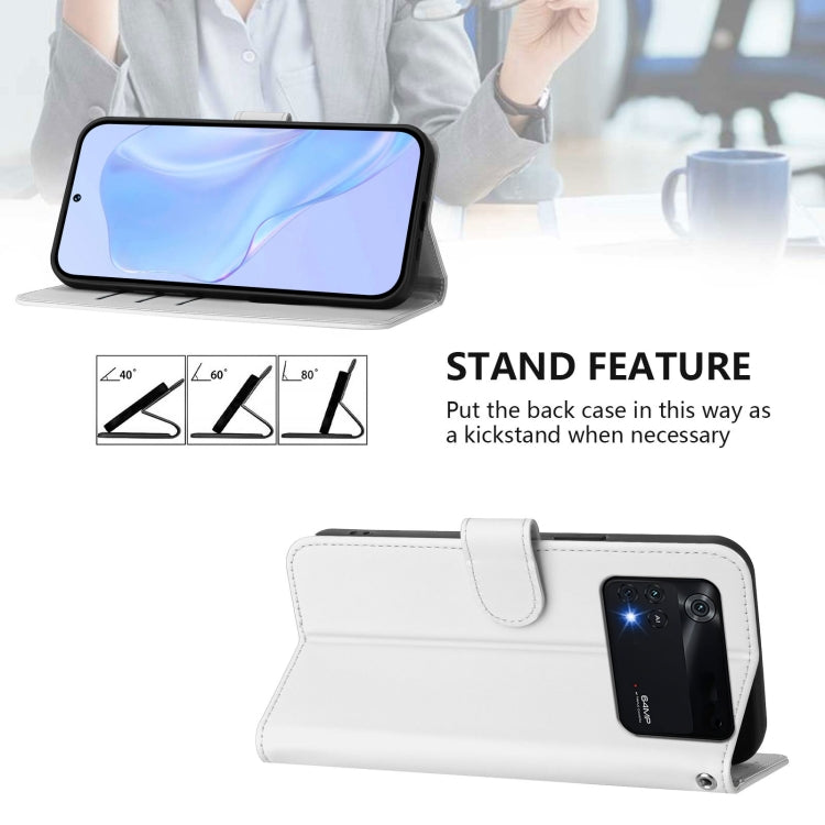 For Xiaomi Poco M4 Pro 4G Skin Feel Solid Color Leather Phone Case with Lanyard