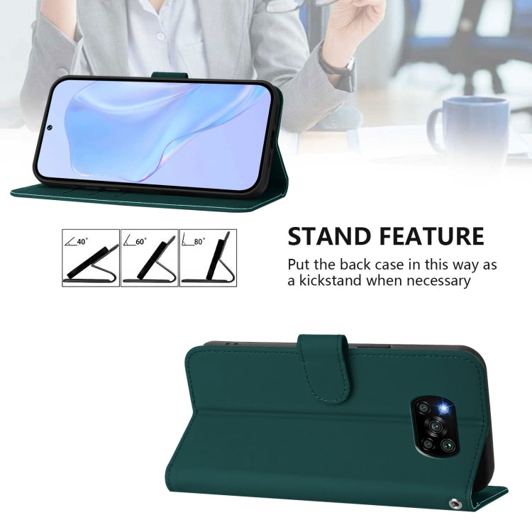 For Xiaomi Poco X3 Pro / X3 NFC / X3 Skin Feel Solid Color Leather Phone Case with Lanyard