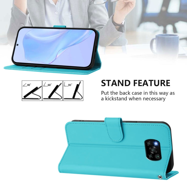For Xiaomi Poco X3 Pro / X3 NFC / X3 Skin Feel Solid Color Leather Phone Case with Lanyard