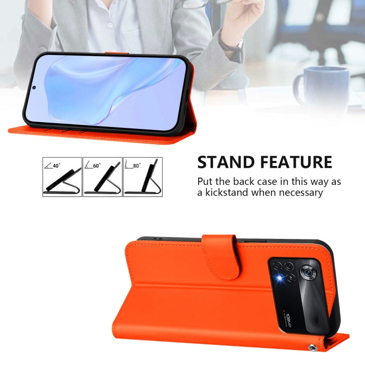 For Xiaomi Poco X4 Pro 5G Skin Feel Solid Color Leather Phone Case with Lanyard