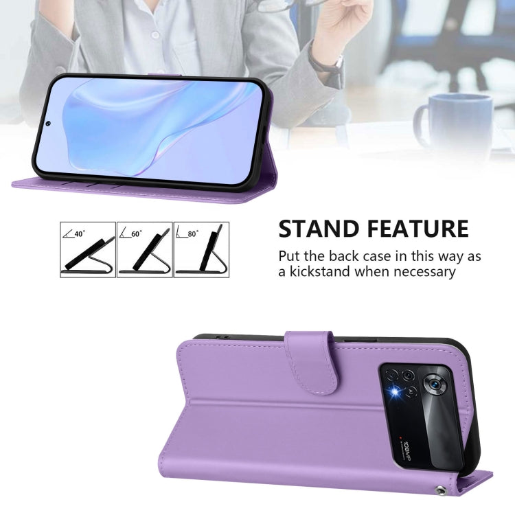 For Xiaomi Poco X4 Pro 5G Skin Feel Solid Color Leather Phone Case with Lanyard