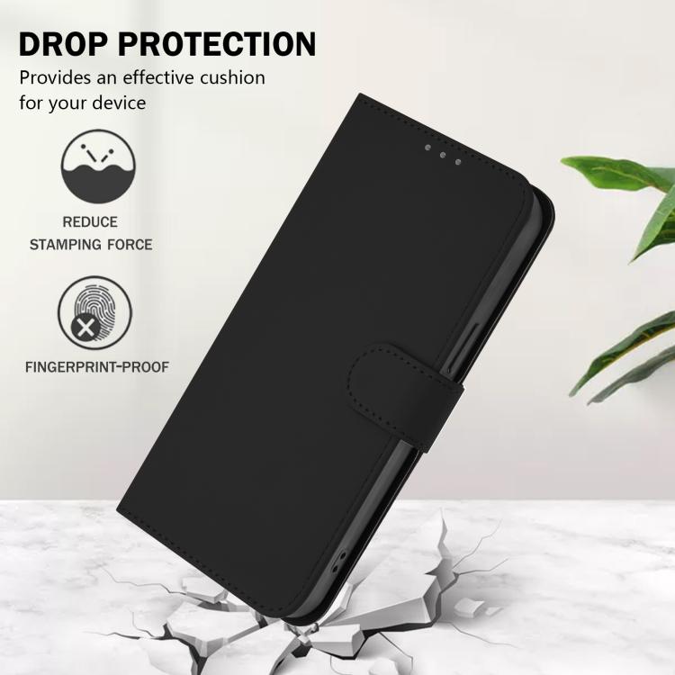 For Xiaomi Poco M7 4G 169mm Skin Feel Solid Color Leather Phone Case with Lanyard