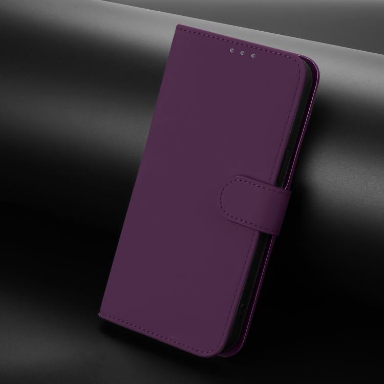 For Xiaomi Poco M7 4G 169mm Skin Feel Solid Color Leather Phone Case with Lanyard