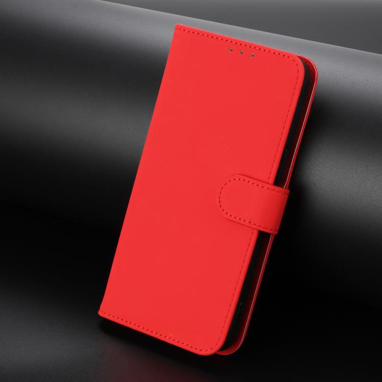 For Xiaomi Poco M7 5G / C75 4G Skin Feel Solid Color Leather Phone Case with Lanyard