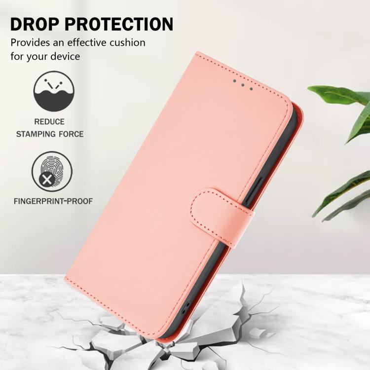 For Xiaomi Poco M7 5G / C75 4G Skin Feel Solid Color Leather Phone Case with Lanyard