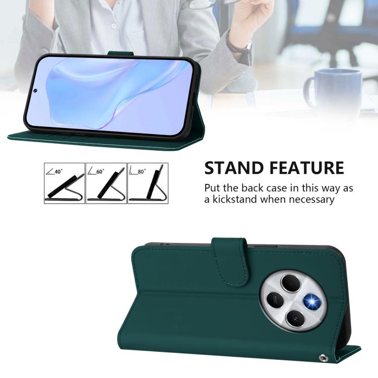 For Xiaomi Poco M7 5G / C75 4G Skin Feel Solid Color Leather Phone Case with Lanyard