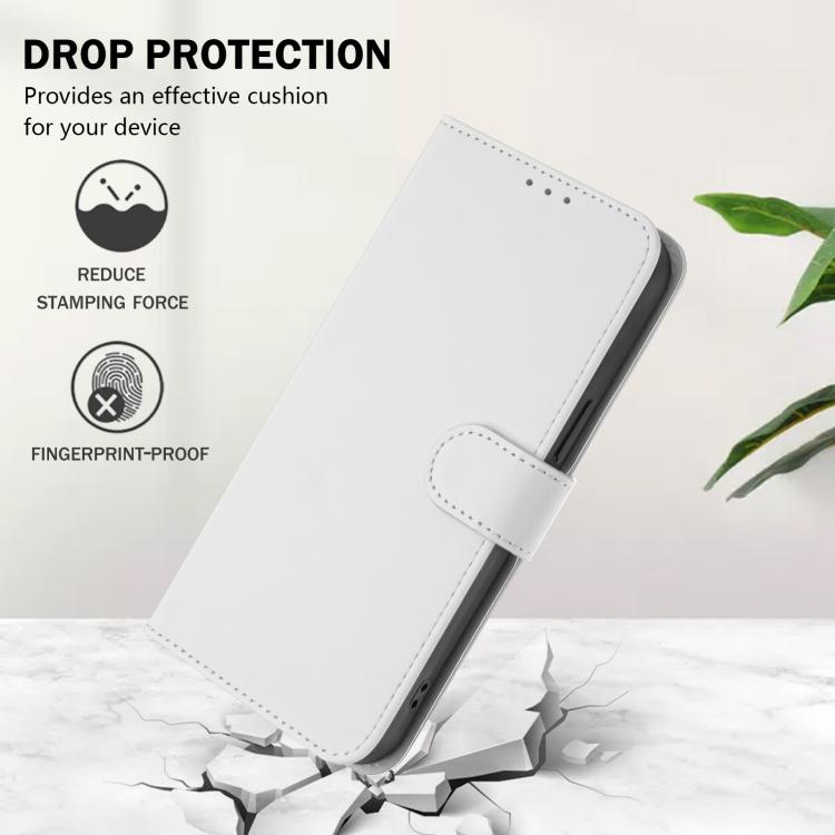 For Xiaomi Poco M7 5G / C75 4G Skin Feel Solid Color Leather Phone Case with Lanyard