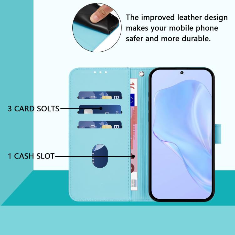 For Xiaomi Poco M7 5G / C75 4G Skin Feel Solid Color Leather Phone Case with Lanyard