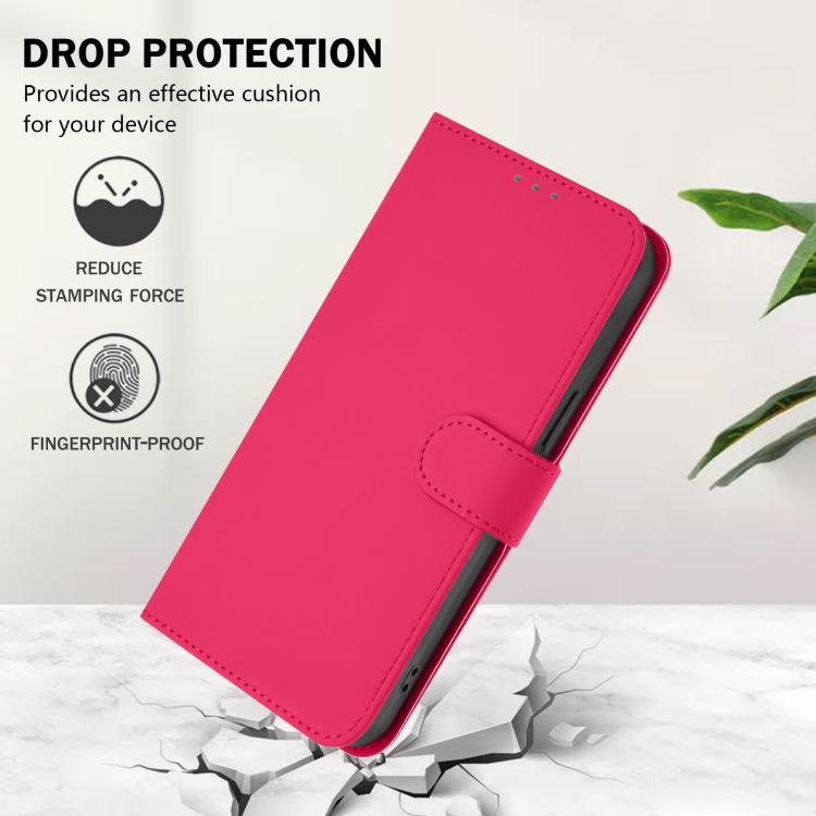 For Xiaomi Poco M7 5G / C75 4G Skin Feel Solid Color Leather Phone Case with Lanyard