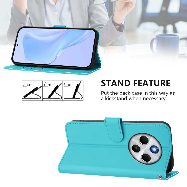 For Xiaomi Poco M7 5G / C75 4G Skin Feel Solid Color Leather Phone Case with Lanyard