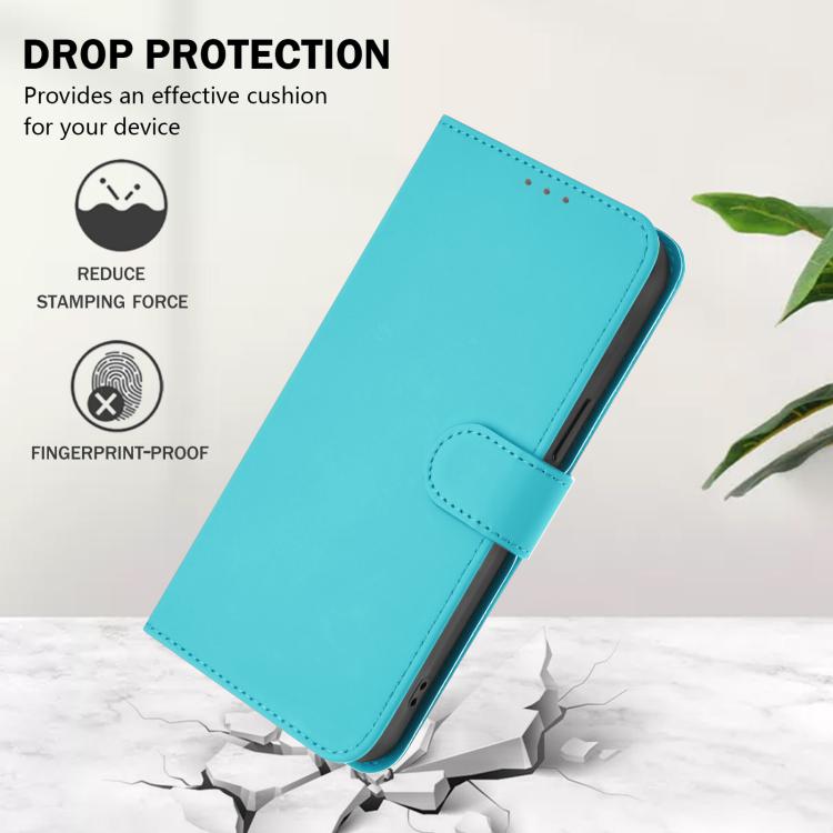 For Xiaomi Poco M7 5G / C75 4G Skin Feel Solid Color Leather Phone Case with Lanyard