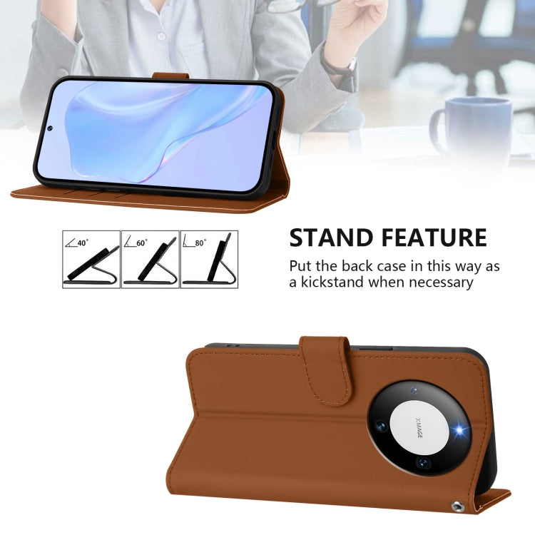 For Huawei Mate 60 Pro / 60 Pro+ Skin Feel Solid Color Leather Phone Case with Lanyard