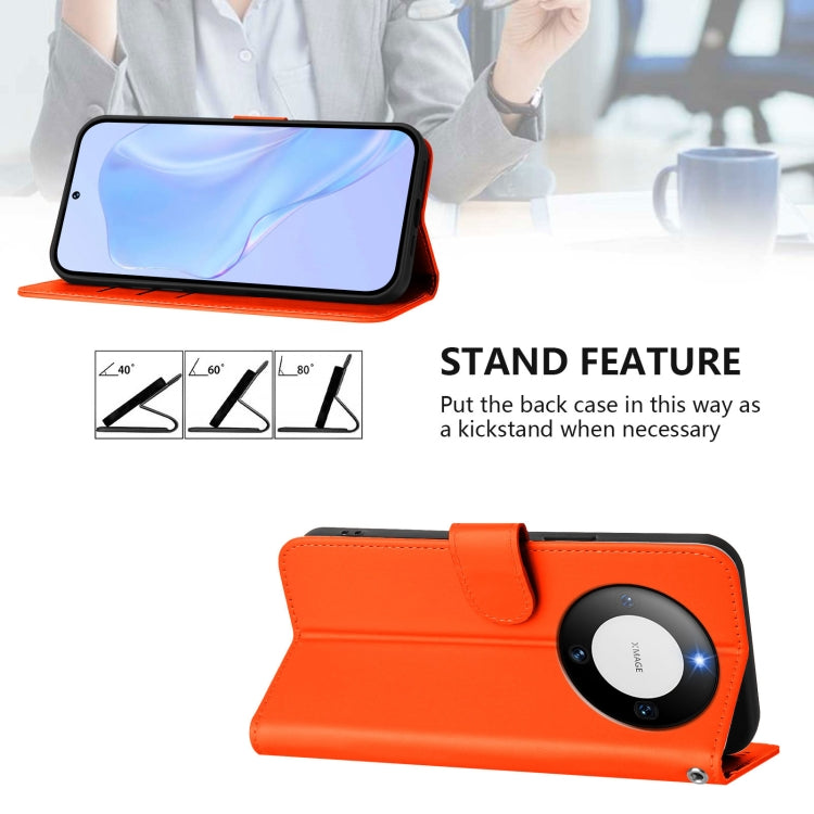 For Huawei Mate 60 Pro / 60 Pro+ Skin Feel Solid Color Leather Phone Case with Lanyard