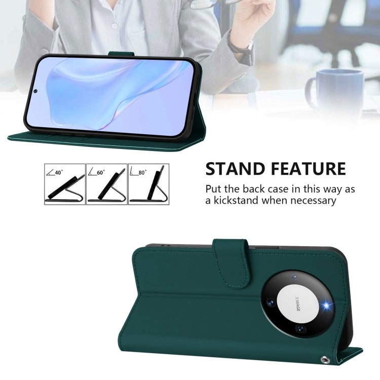 For Huawei Mate 60 Pro / 60 Pro+ Skin Feel Solid Color Leather Phone Case with Lanyard