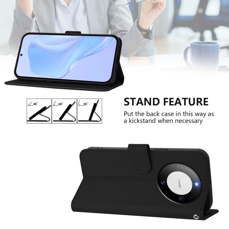 For Huawei Mate 60 Pro / 60 Pro+ Skin Feel Solid Color Leather Phone Case with Lanyard
