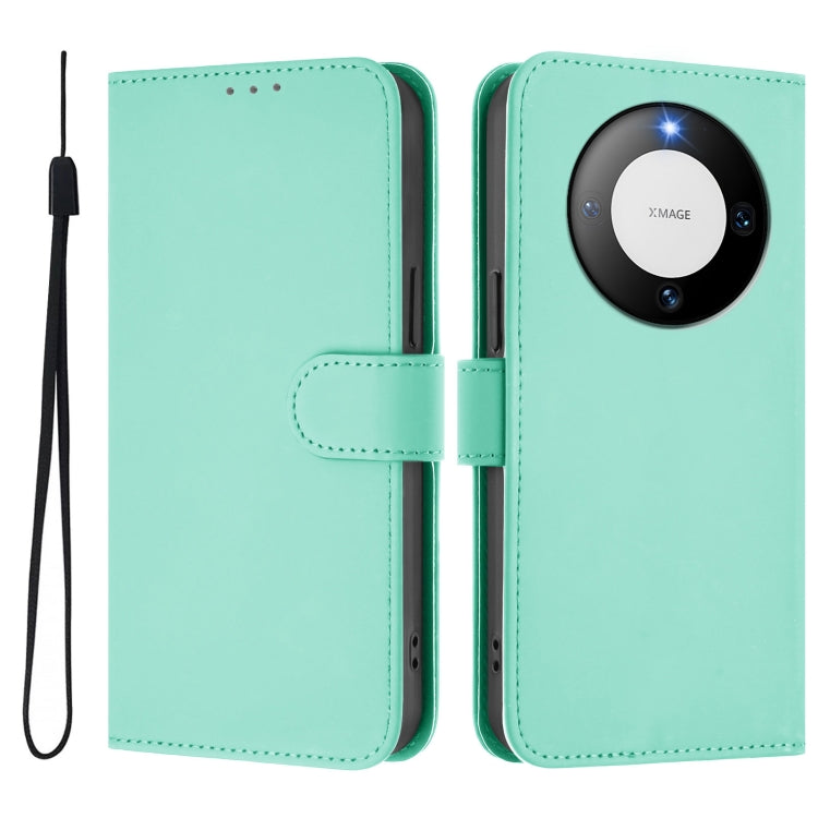For Huawei Mate 60 Pro / 60 Pro+ Skin Feel Solid Color Leather Phone Case with Lanyard