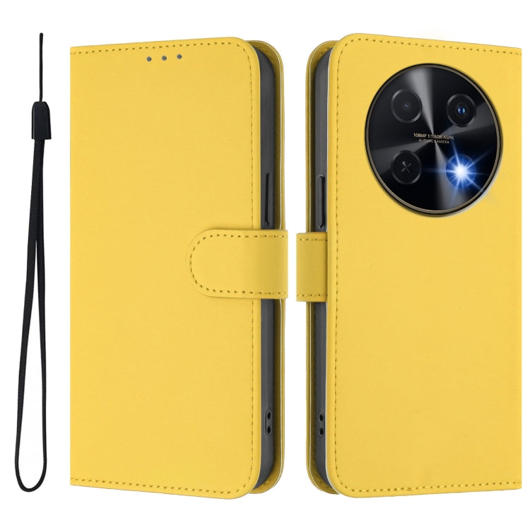 For Huawei nova 12i 4G Skin Feel Solid Color Leather Phone Case with Lanyard