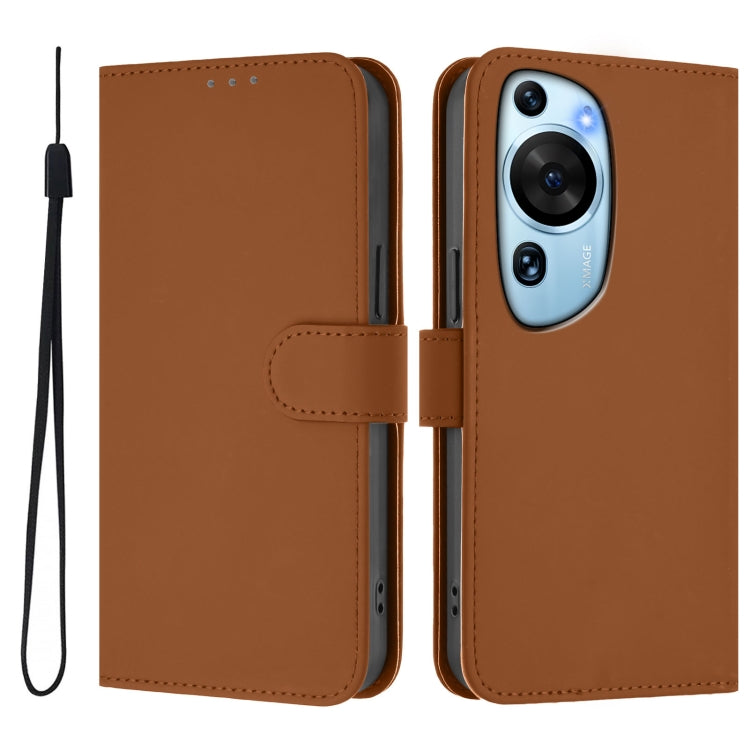 For Huawei P60 Art Skin Feel Solid Color Leather Phone Case with Lanyard