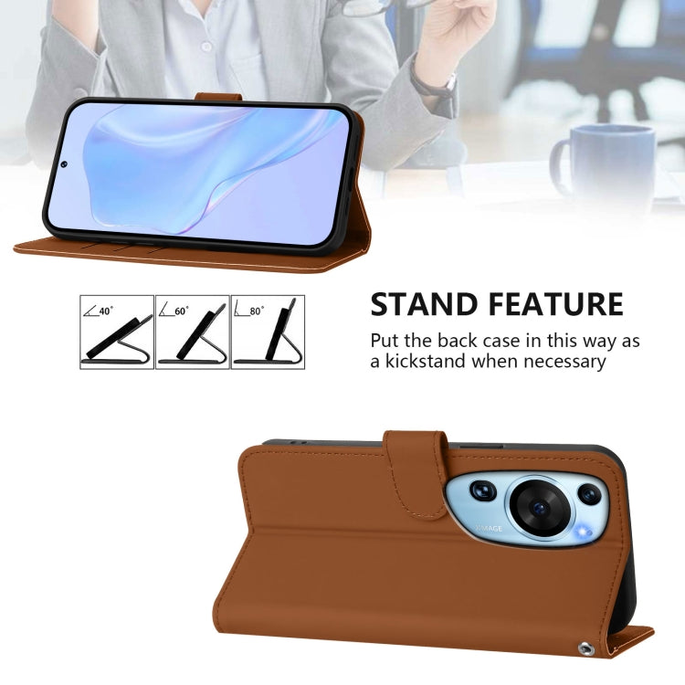 For Huawei P60 Art Skin Feel Solid Color Leather Phone Case with Lanyard