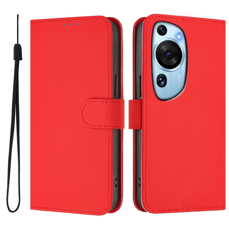 For Huawei P60 Art Skin Feel Solid Color Leather Phone Case with Lanyard