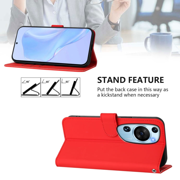 For Huawei P60 Art Skin Feel Solid Color Leather Phone Case with Lanyard