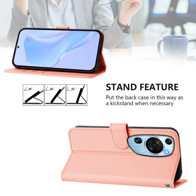 For Huawei P60 Art Skin Feel Solid Color Leather Phone Case with Lanyard