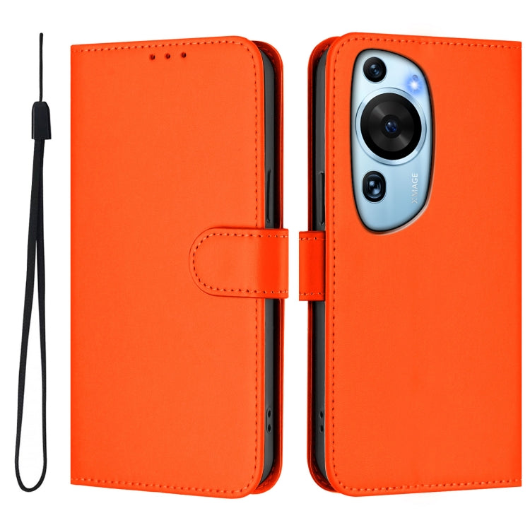 For Huawei P60 Art Skin Feel Solid Color Leather Phone Case with Lanyard
