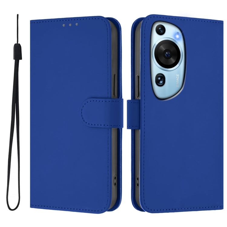 For Huawei P60 Art Skin Feel Solid Color Leather Phone Case with Lanyard