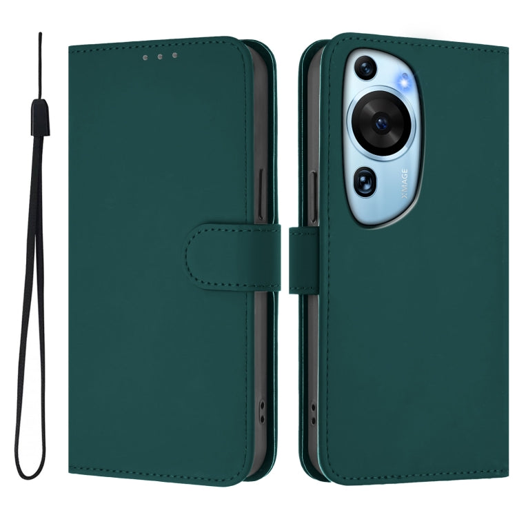 For Huawei P60 Art Skin Feel Solid Color Leather Phone Case with Lanyard