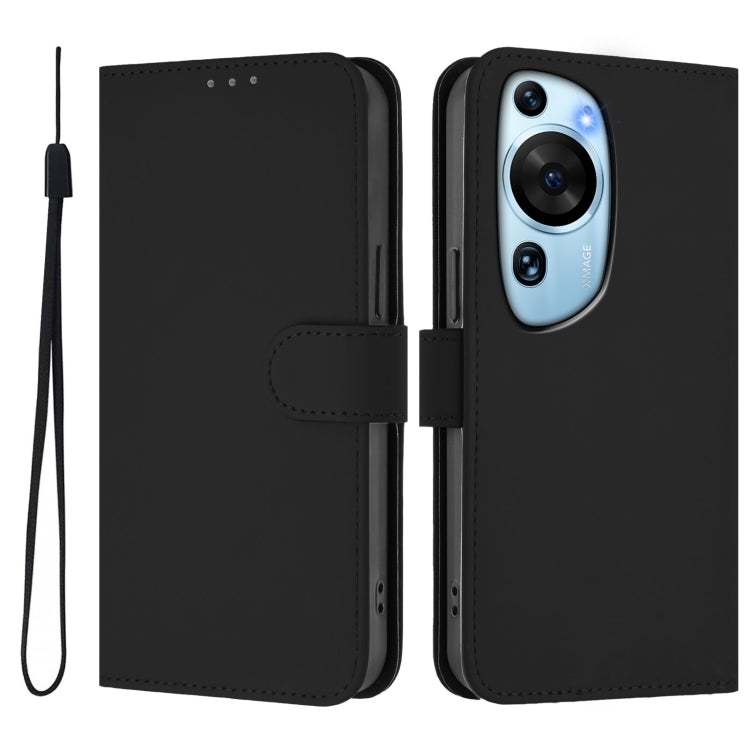 For Huawei P60 Art Skin Feel Solid Color Leather Phone Case with Lanyard