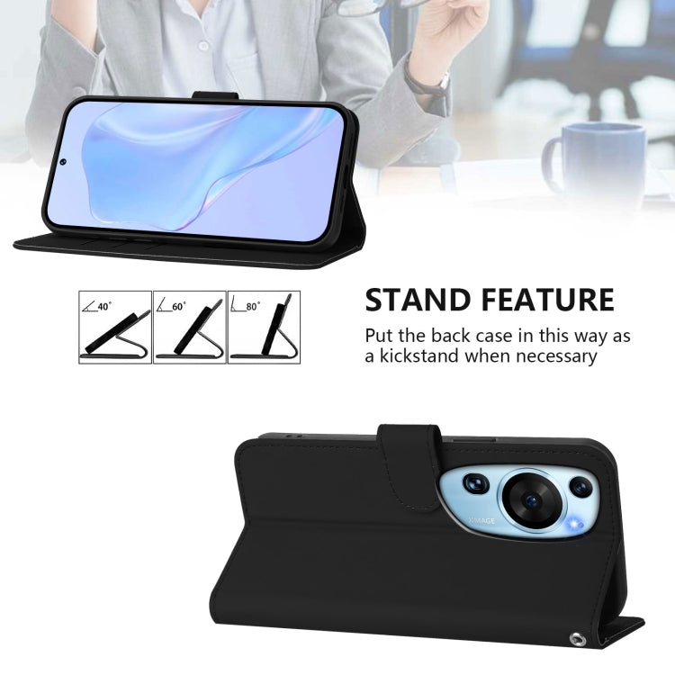 For Huawei P60 Art Skin Feel Solid Color Leather Phone Case with Lanyard