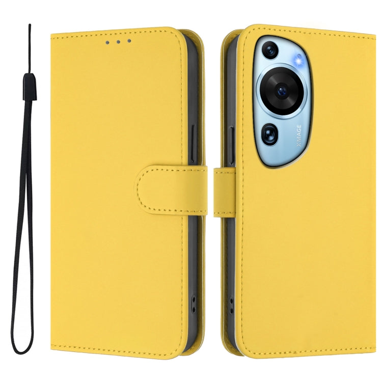 For Huawei P60 Art Skin Feel Solid Color Leather Phone Case with Lanyard