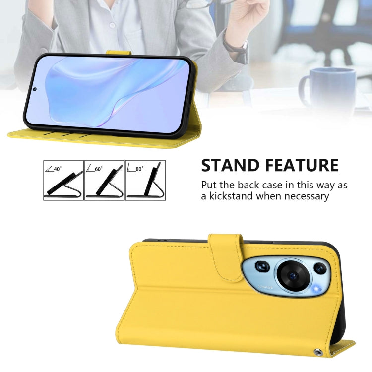 For Huawei P60 Art Skin Feel Solid Color Leather Phone Case with Lanyard