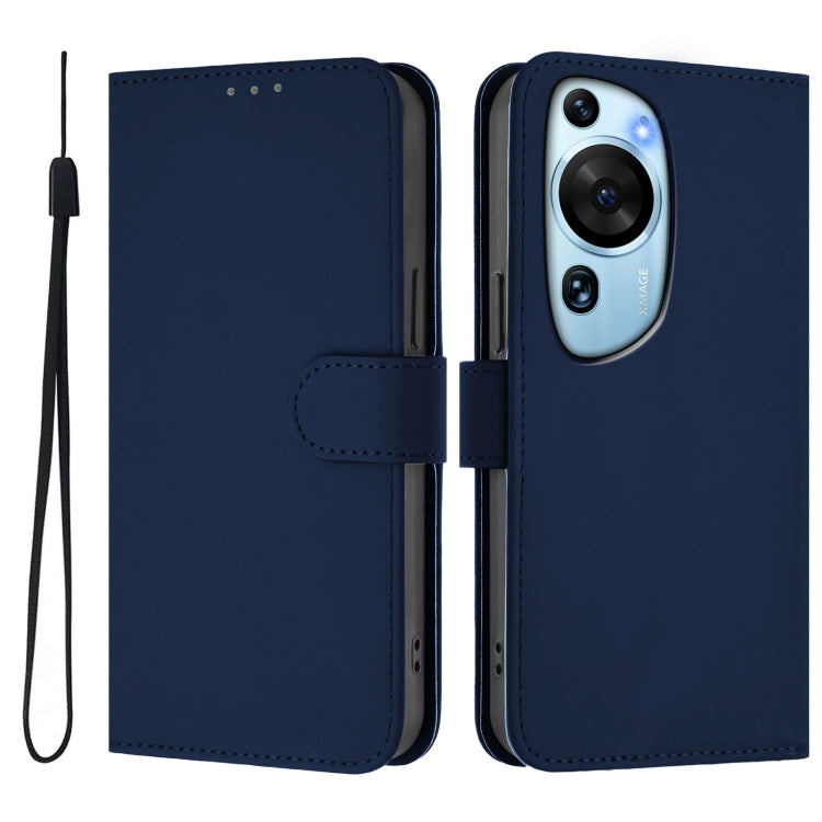 For Huawei P60 Art Skin Feel Solid Color Leather Phone Case with Lanyard