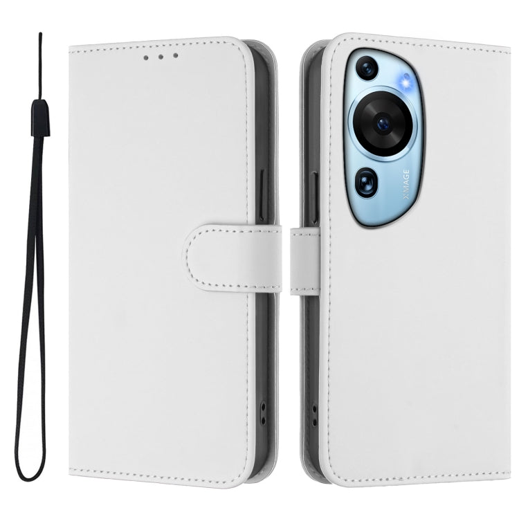 For Huawei P60 Art Skin Feel Solid Color Leather Phone Case with Lanyard