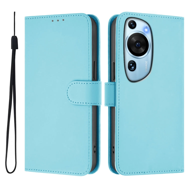 For Huawei P60 Art Skin Feel Solid Color Leather Phone Case with Lanyard