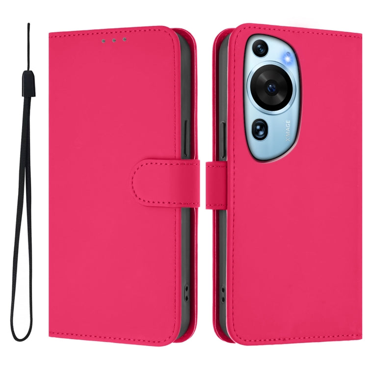 For Huawei P60 Art Skin Feel Solid Color Leather Phone Case with Lanyard