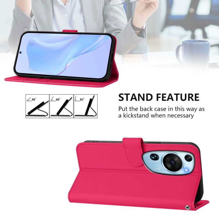For Huawei P60 Art Skin Feel Solid Color Leather Phone Case with Lanyard