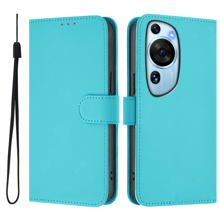 For Huawei P60 Art Skin Feel Solid Color Leather Phone Case with Lanyard