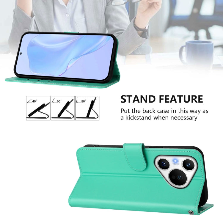 For Huawei Pura 70 Skin Feel Solid Color Leather Phone Case with Lanyard