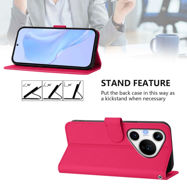 For Huawei Pura 70 Pro / 70 Pro+ Skin Feel Solid Color Leather Phone Case with Lanyard