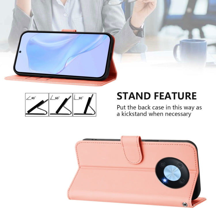 For Huawei Enjoy 50 Pro 4G / nova Y90 Skin Feel Solid Color Leather Phone Case with Lanyard