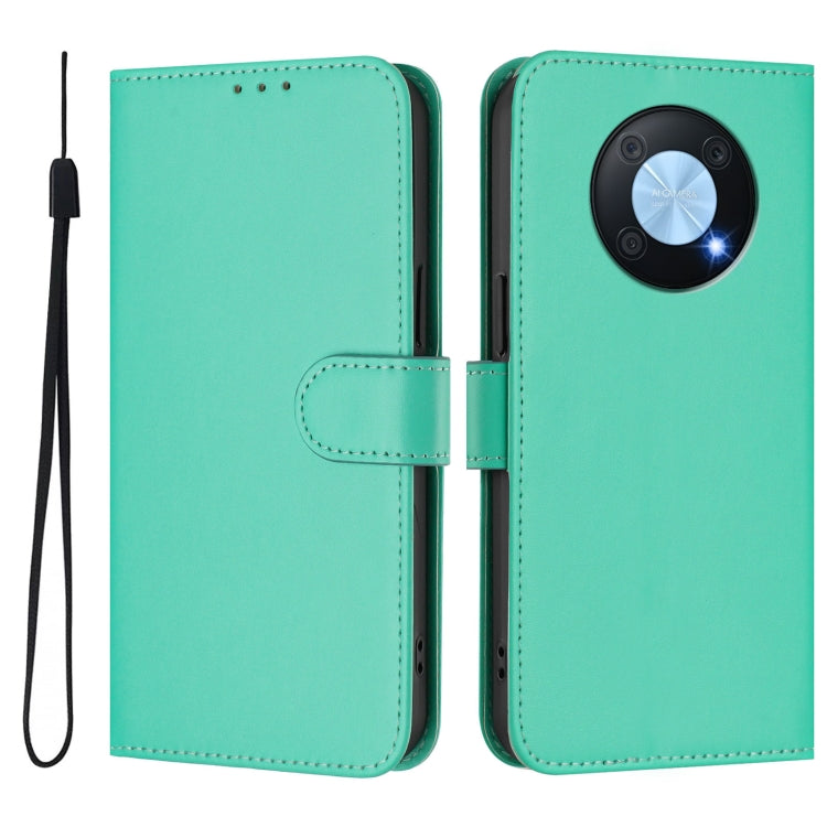 For Huawei Enjoy 50 Pro 4G / nova Y90 Skin Feel Solid Color Leather Phone Case with Lanyard