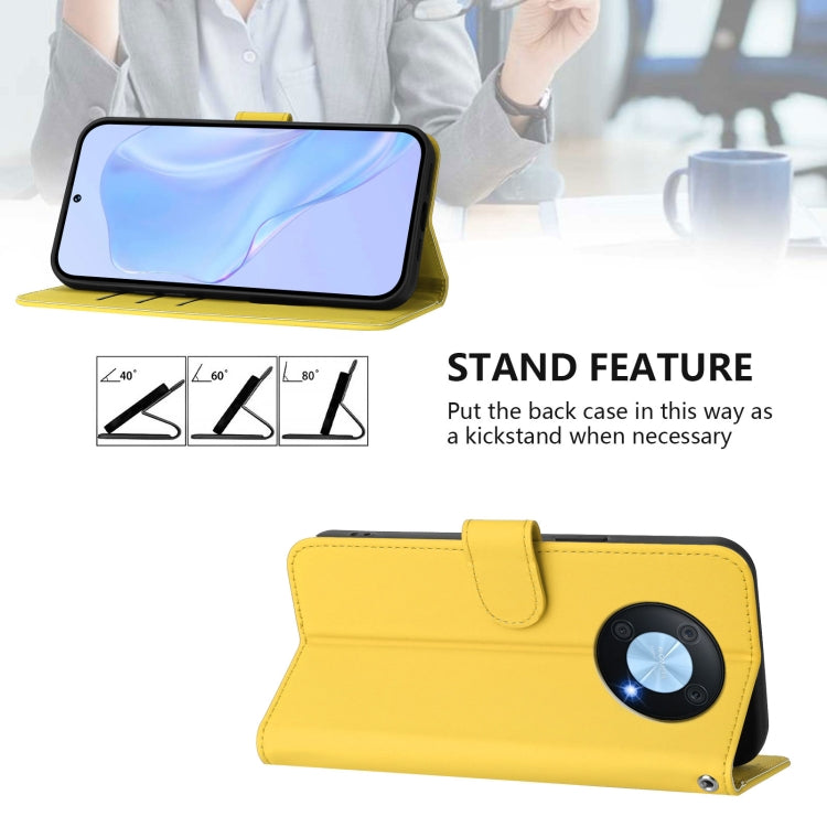 For Huawei Enjoy 50 Pro 4G / nova Y90 Skin Feel Solid Color Leather Phone Case with Lanyard