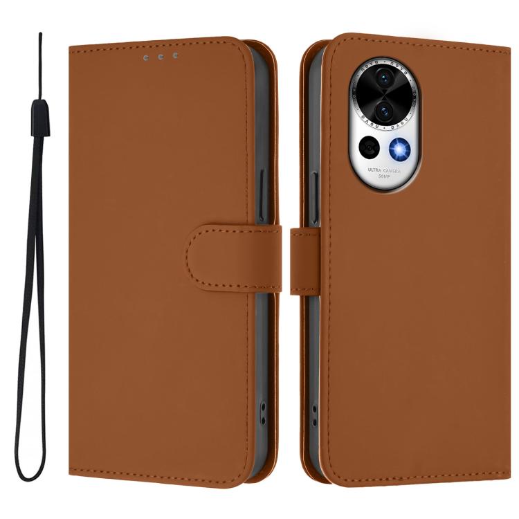 For Huawei Nova 13 / Nova 12 Skin Feel Solid Color Leather Phone Case with Lanyard
