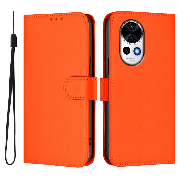 For Huawei Nova 13 / Nova 12 Skin Feel Solid Color Leather Phone Case with Lanyard